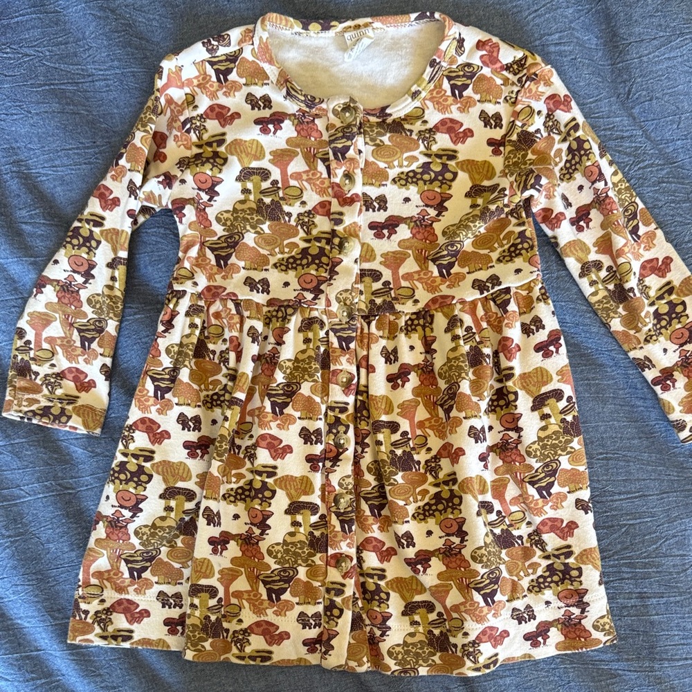 Kate Quinn harvest mushroom organic cotton interlock button down dress